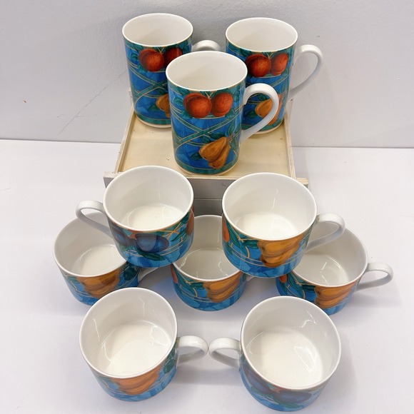 Victoria & Beale Forbidden Fruit Fine Porcelain Mugs (3) , Cup (7) Lot Of 10 Pcs - Picture 3 of 8